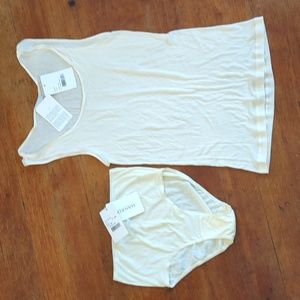 NWT Hanro Cream size S Cotton Seamless Underwear and Pure Silk Cami